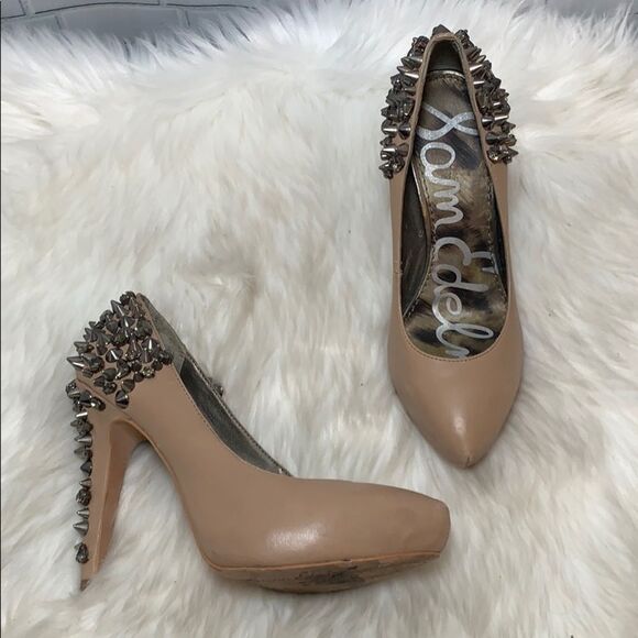 Sam Edelman Roza Tan Studded Platform Heels Sz 6 - Picture 1 of 6